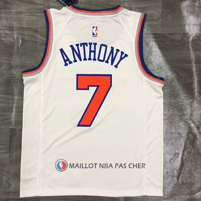 Maillot New York Knicks Carmelo Anthony NO 7 Association Blanc
